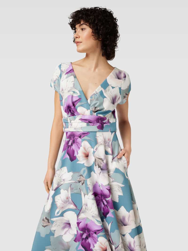 Swing Cocktailjurk met bloemenmotief
