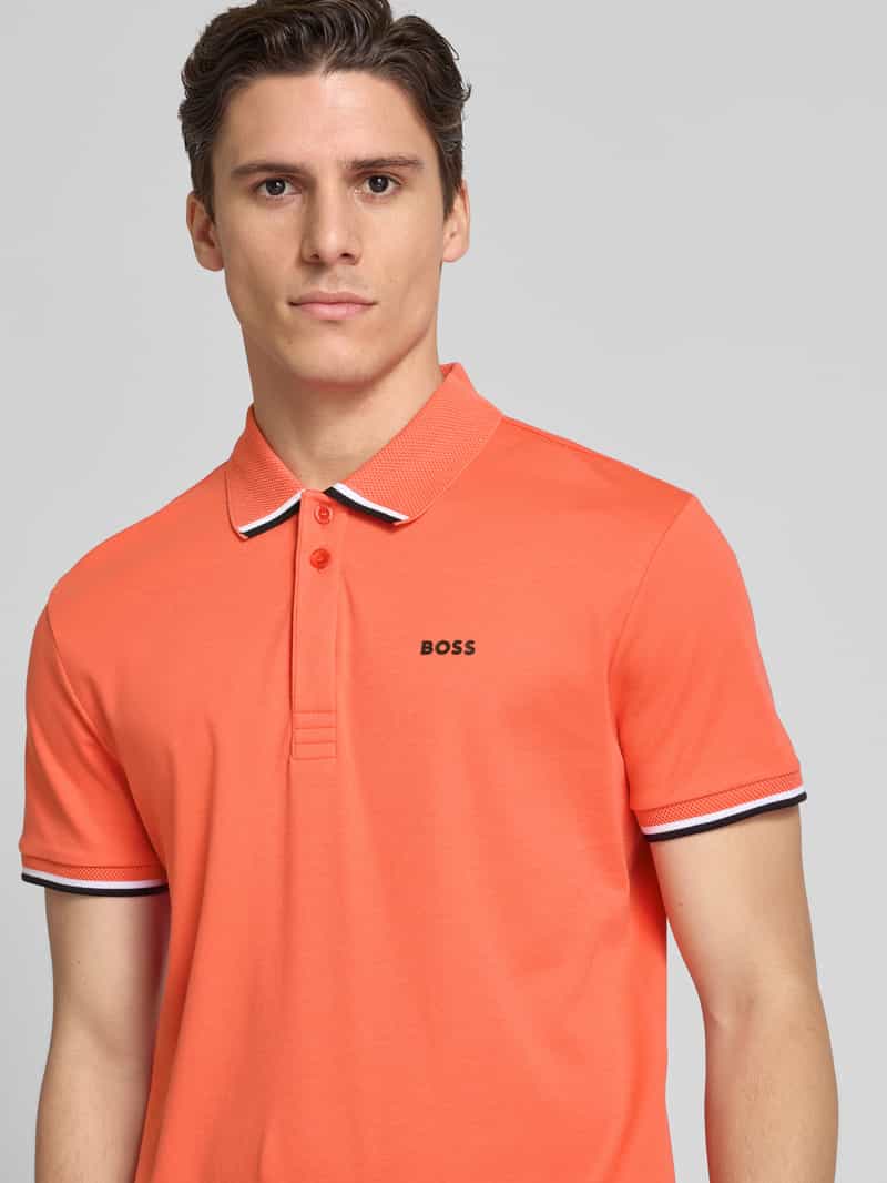 BOSS Green Regular fit poloshirt met labelprint model 'Paddy Lux Heritage'