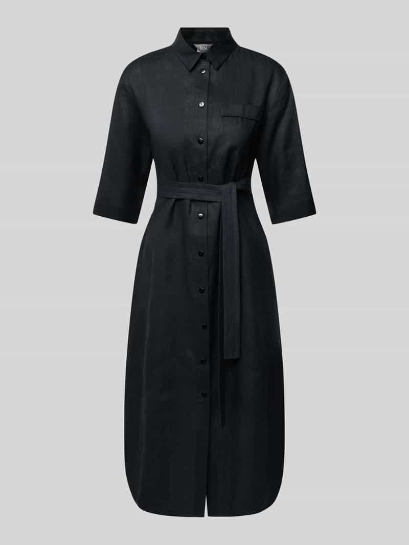MM Linnen jurk met borstzak model 'SALUTE'