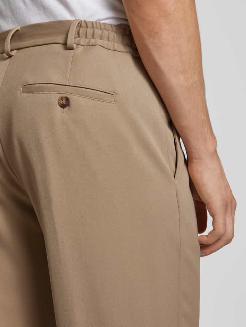 Selected Homme Loose fit bandplooibroek met riemlussen model 'FINN'
