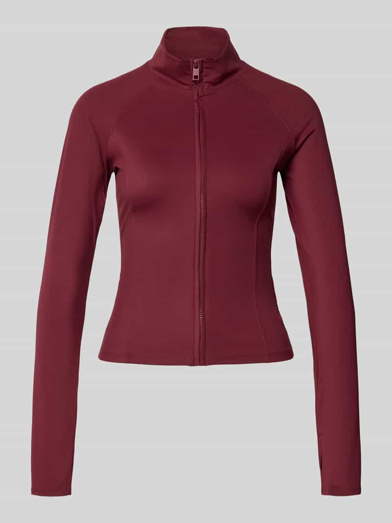 Gina Tricot Slim fit sweatjack met opstaande kraag model 'Yoga'