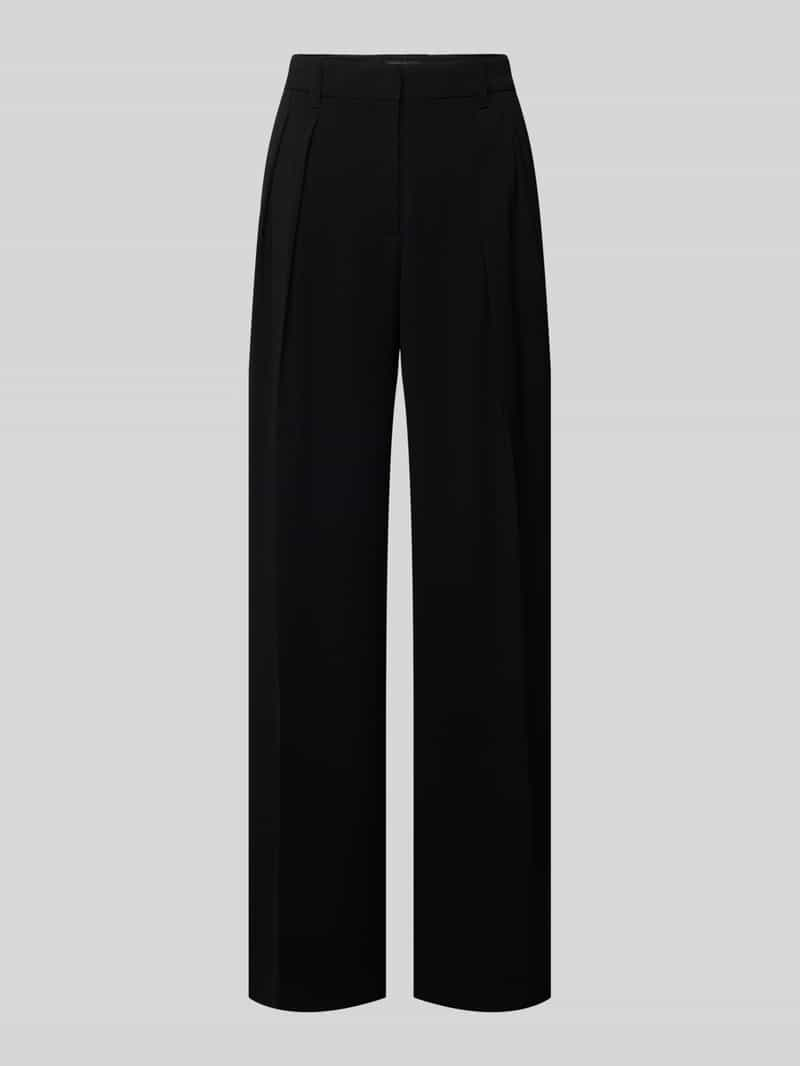 Marc Cain Wide leg stoffen broek met bandplooien