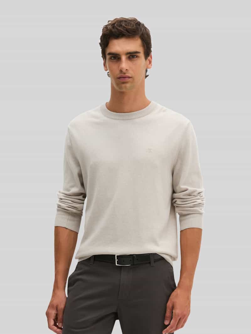 Marc O'Polo Regular fit pullover van mix van katoen en scheerwol