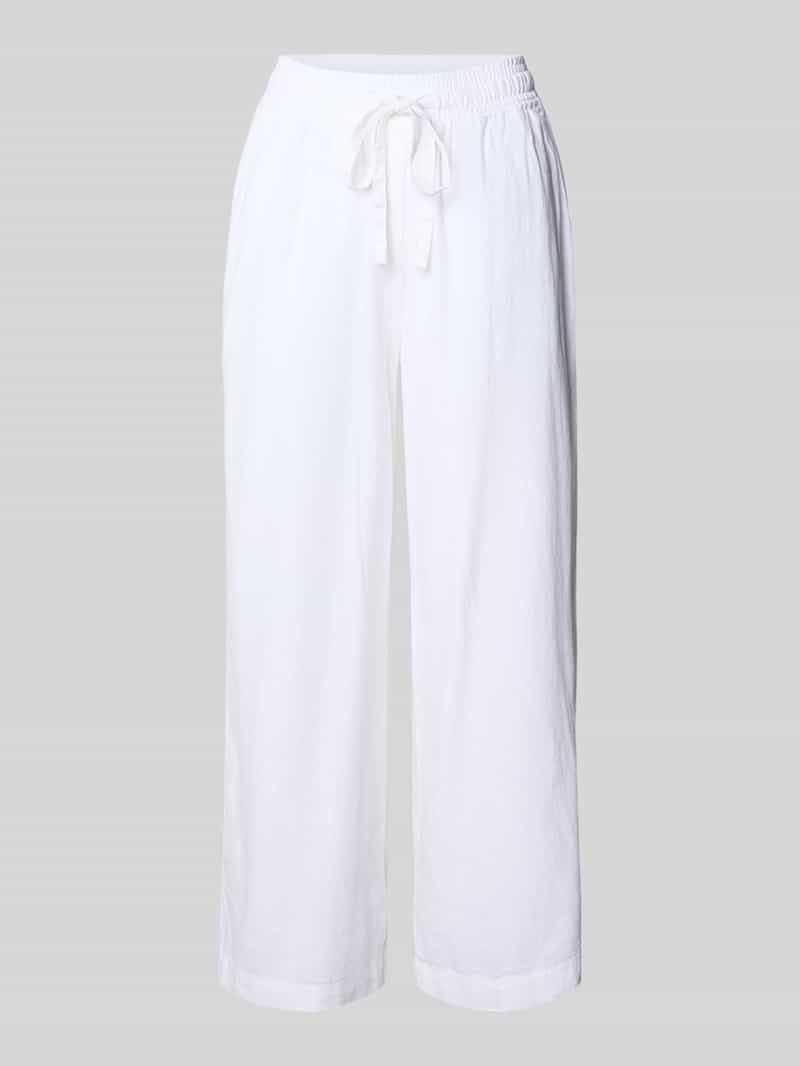 Soyaconcept Straight leg linnen broek met tunnelkoord model 'Ina'