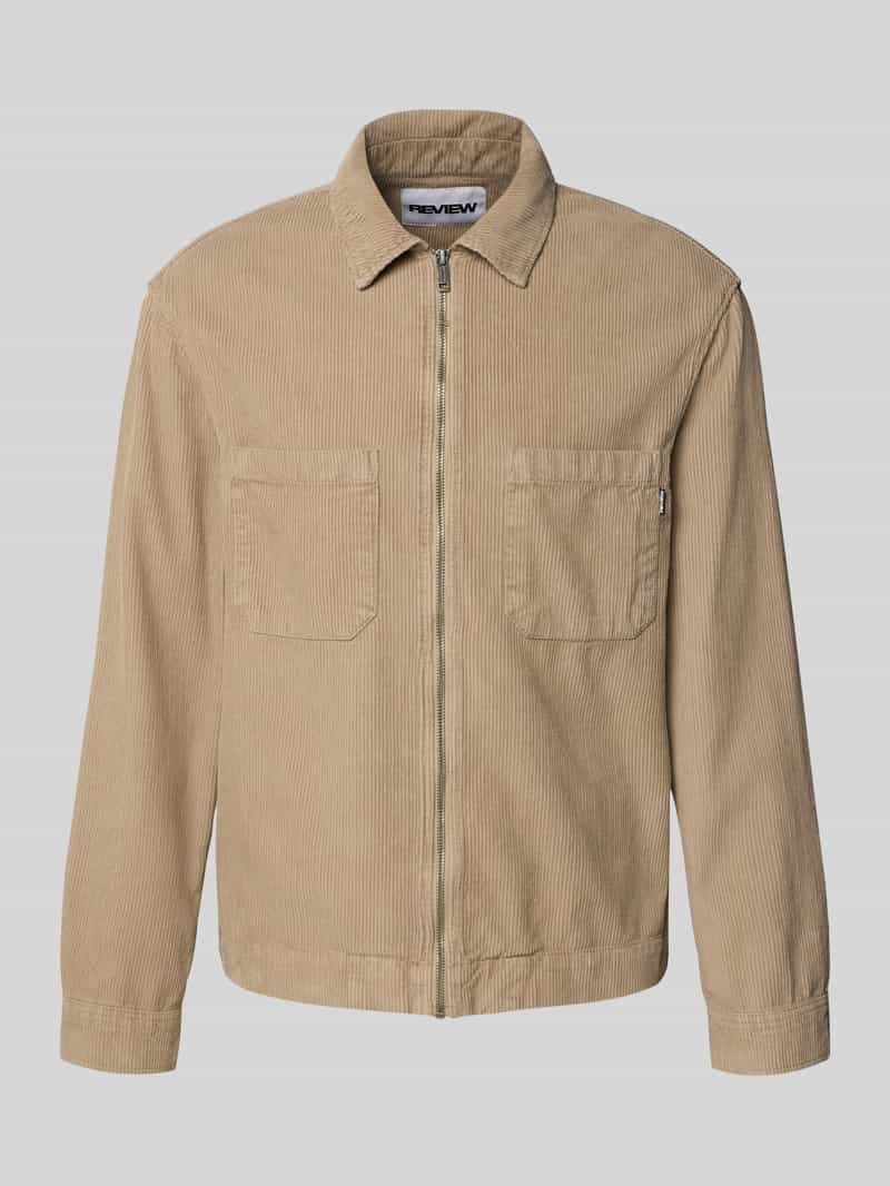 REVIEW Regular fit jack met structuurmotief