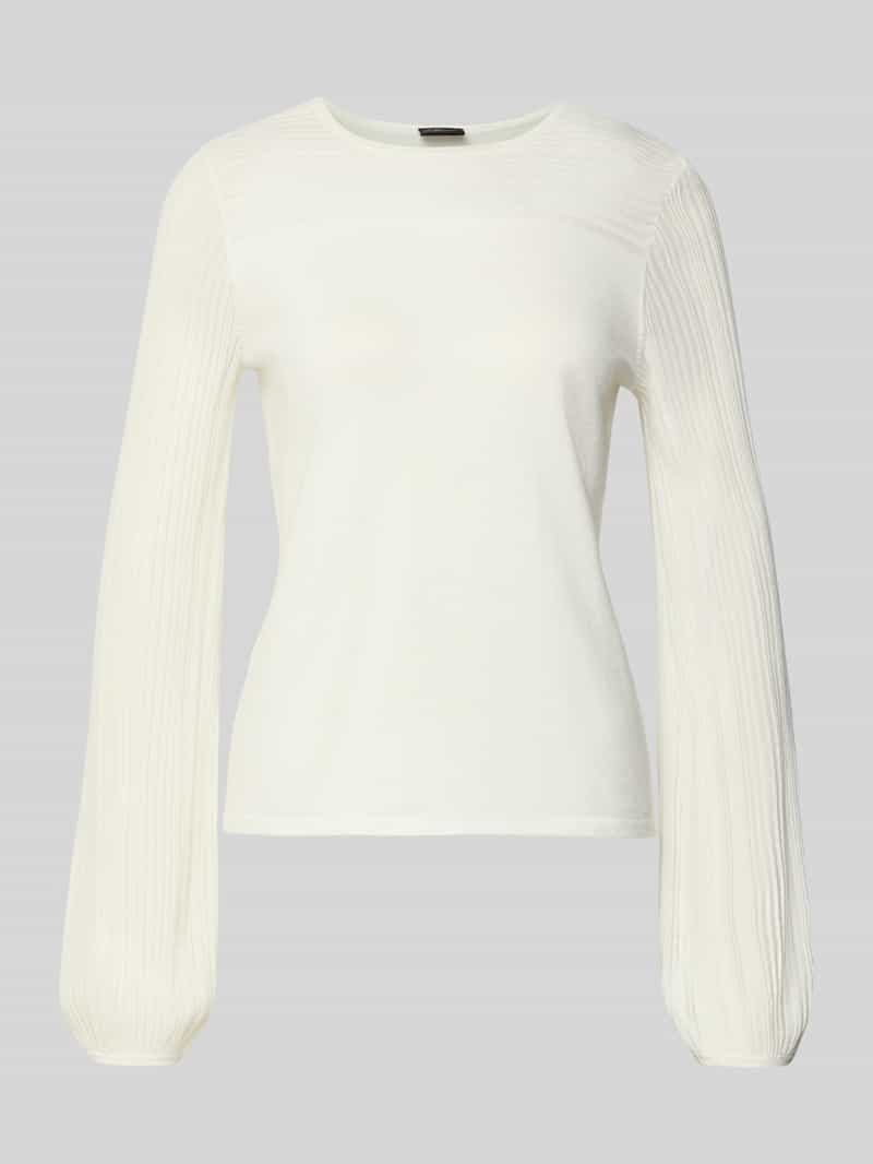 S.Oliver BLACK LABEL Regular fit gebreide pullover van viscosemix met geplisseerde ballonmouwen