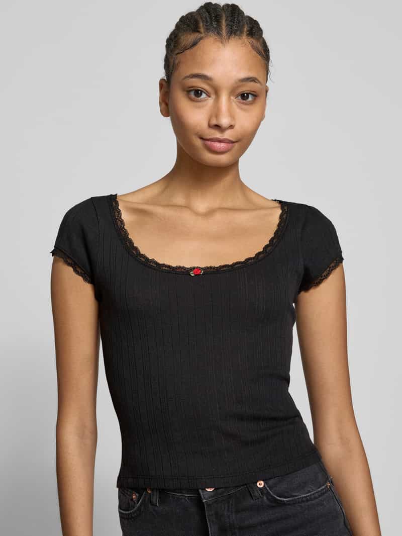 Tommy Jeans T-shirt in gebreide look model 'POINTELLE'