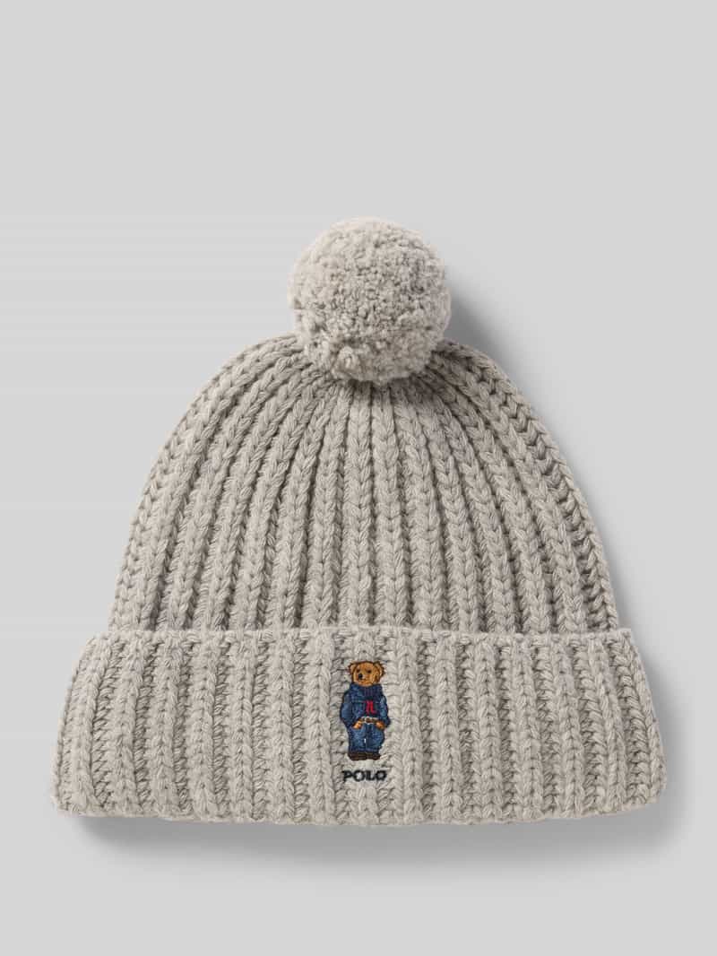 Polo Ralph Lauren Wollen muts met motiefstitching model 'DENIM BEAR'