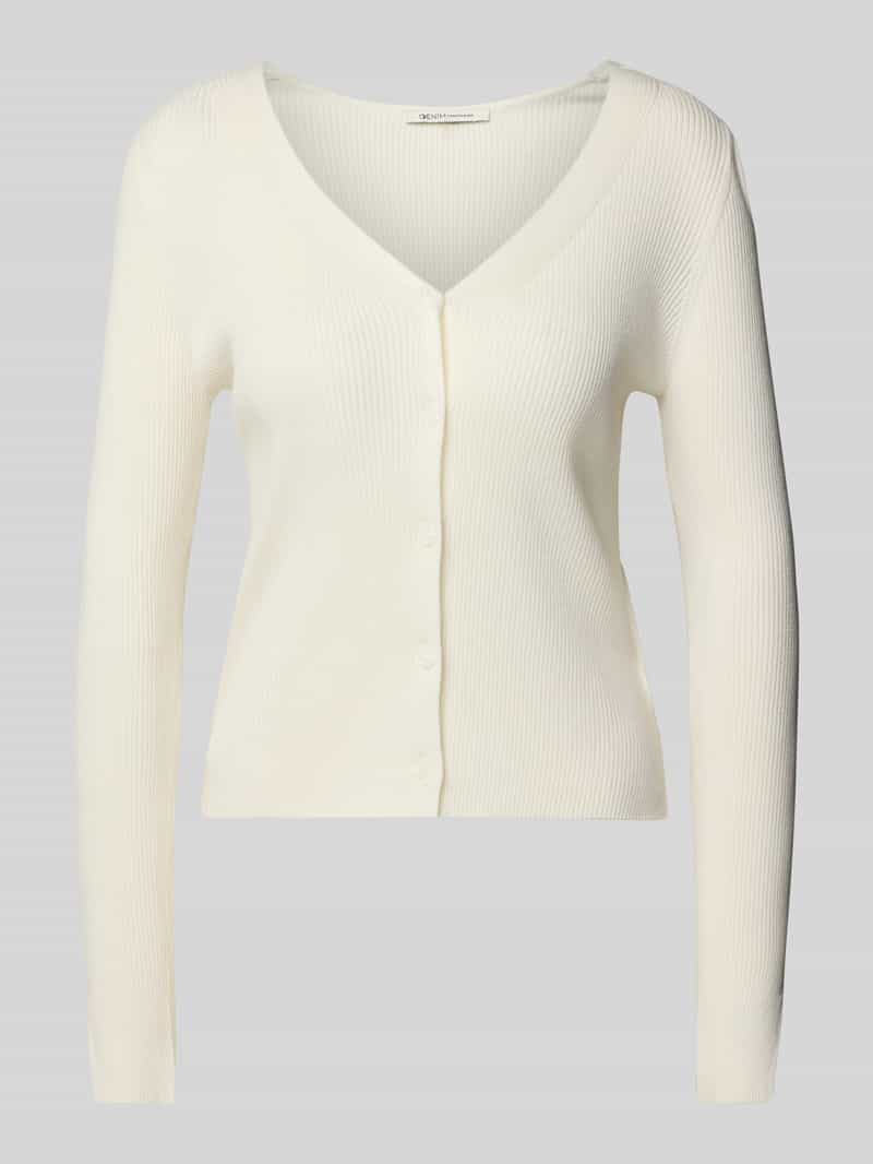 Tom Tailor Denim Slim fit cardigan met ribstructuur