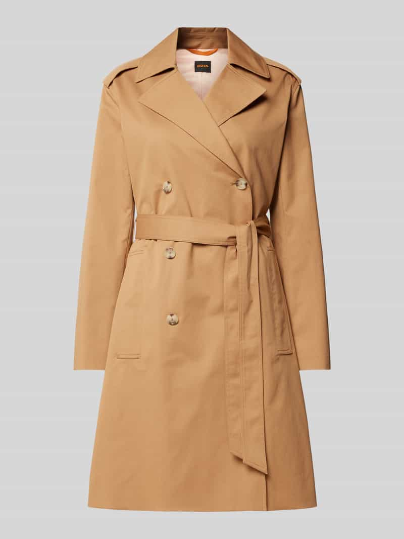 Boss Orange Trenchcoat met strikceintuur