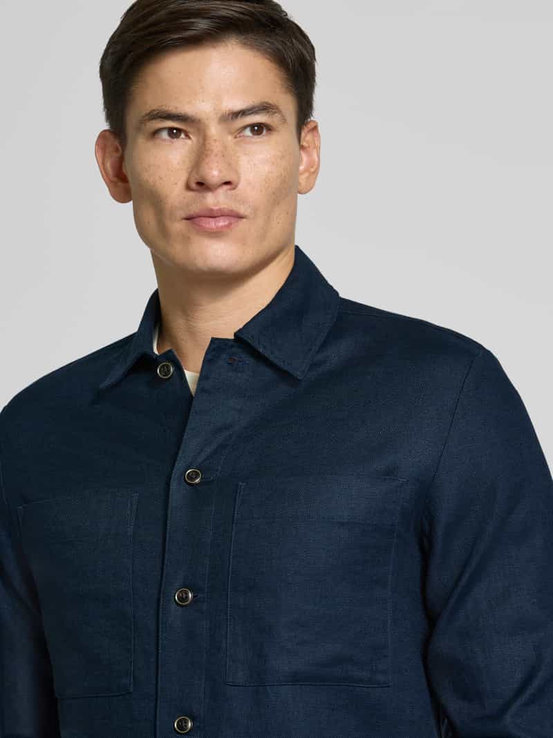 Matinique Slim fit overhemdjack met kentkraag model 'pelton'