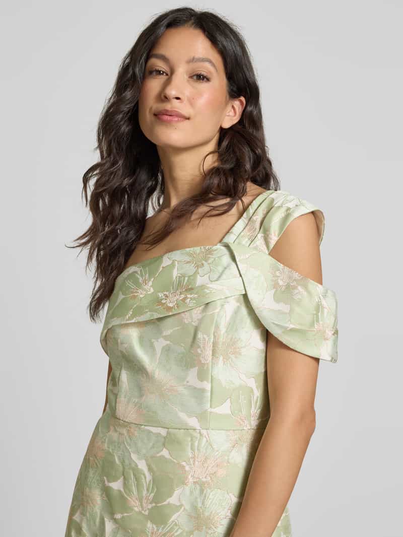 Adrianna Papell Avondjurk van viscosemix met one shoulder-band