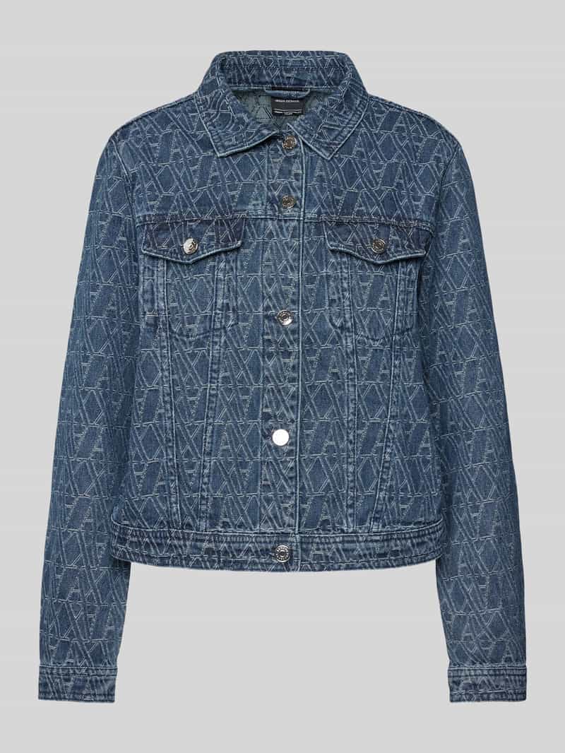 Armani Exchange Jeansjack met paspelzakken op de borst