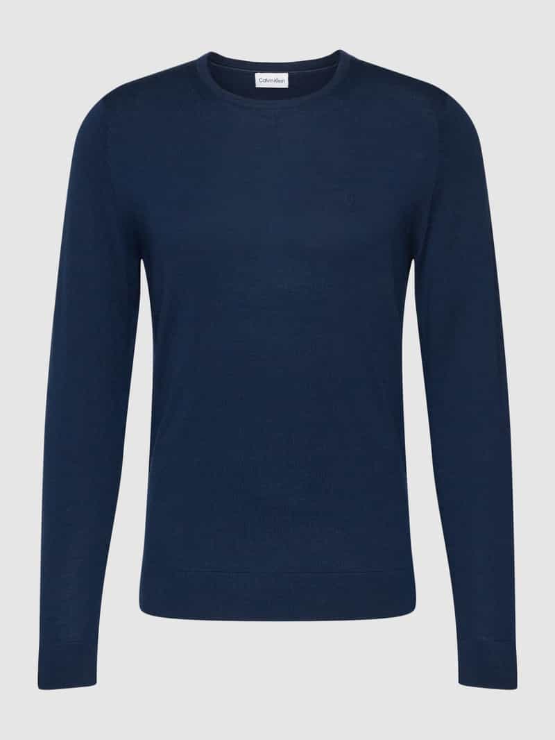 regular fit gebreide pullover van pure wol