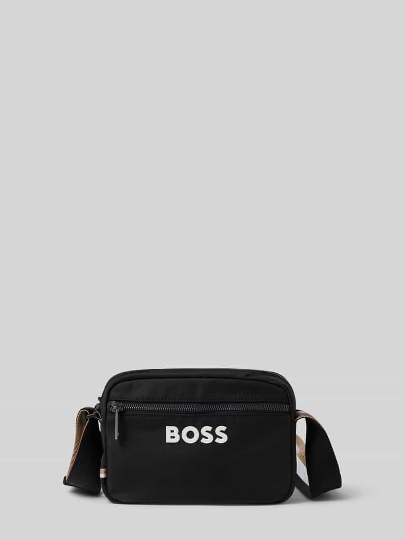 Boss Schoudertas met rubberen labelprint model 'CATCH 3.0'