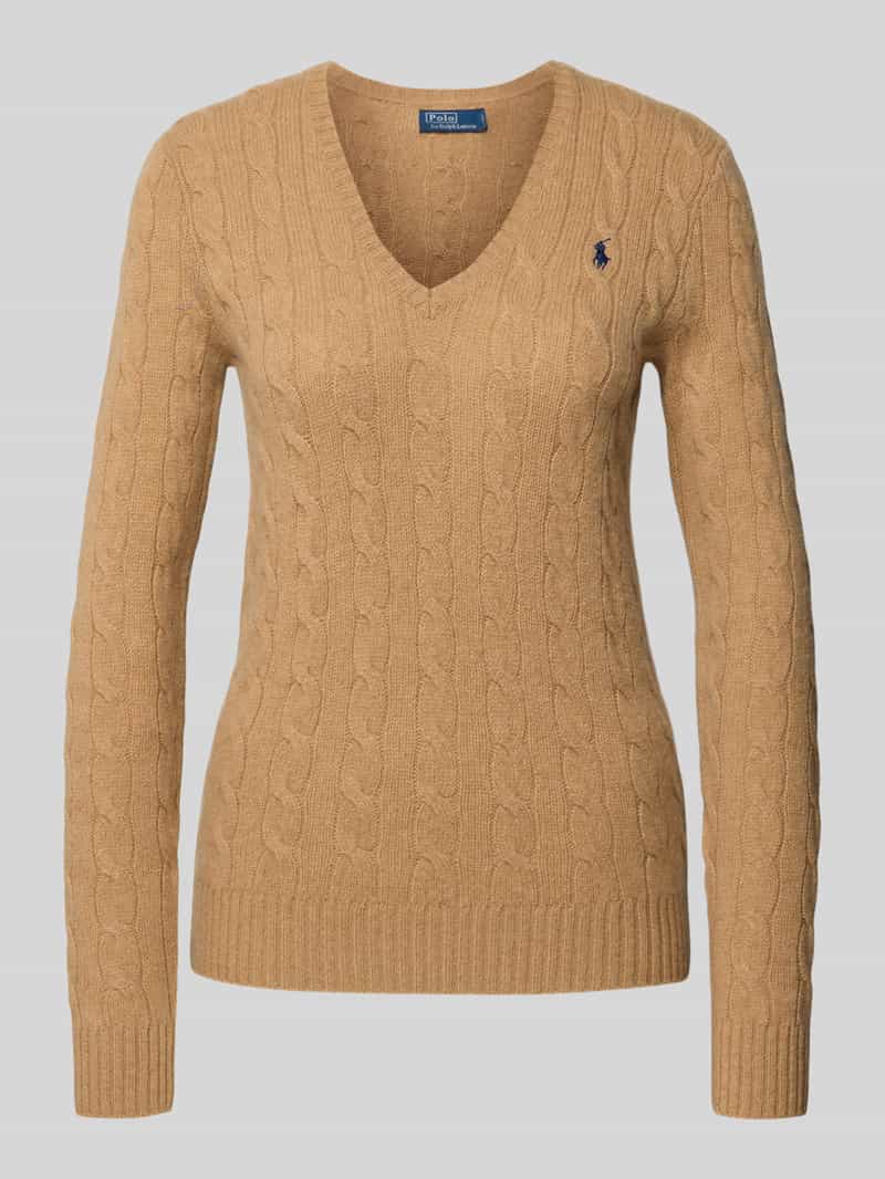 Polo Ralph Lauren Shirt met lange mouwen in gebreide look met kasjmier model 'KIMBERLY'