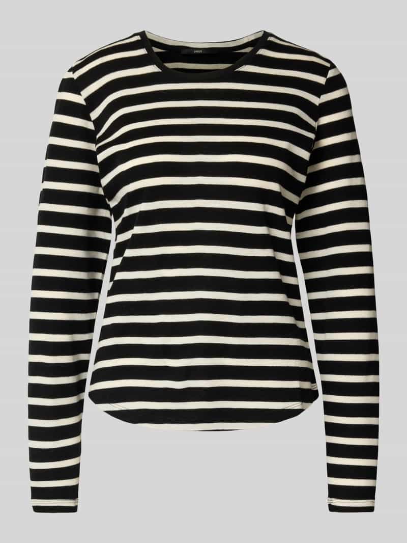 LANIUS Shirt met lange mouwen van scheerwol met ronde hals