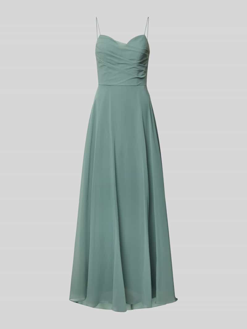 Laona midi-jurk met drapering en spaghettibandjes rietgroen, foto 6