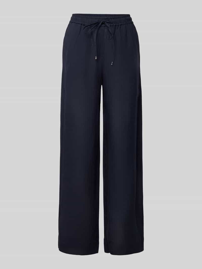 Marella Wide leg linnen broek met tunnelkoord model 'MATTINO'