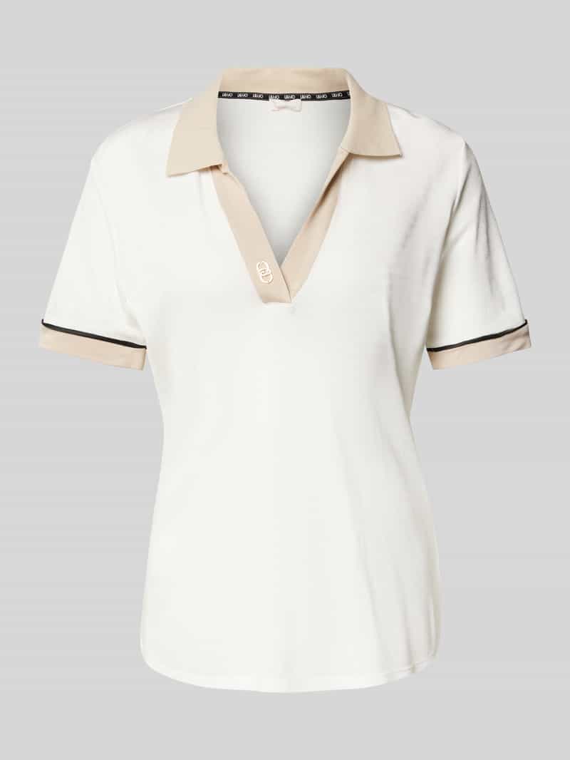 Liu Jo White Poloshirt met labeldetail