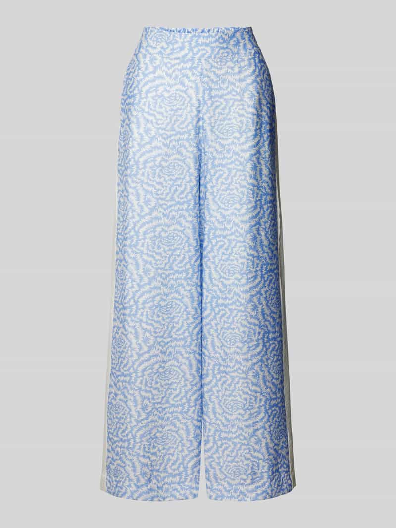 MOS MOSH Wide leg stoffen broek met elastische band model 'CHARBEL SAKU'
