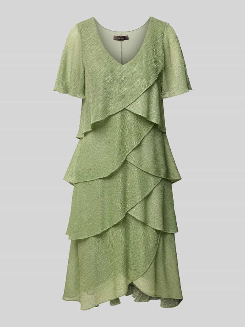 Vera Mont Knielange cocktailjurk met V-hals