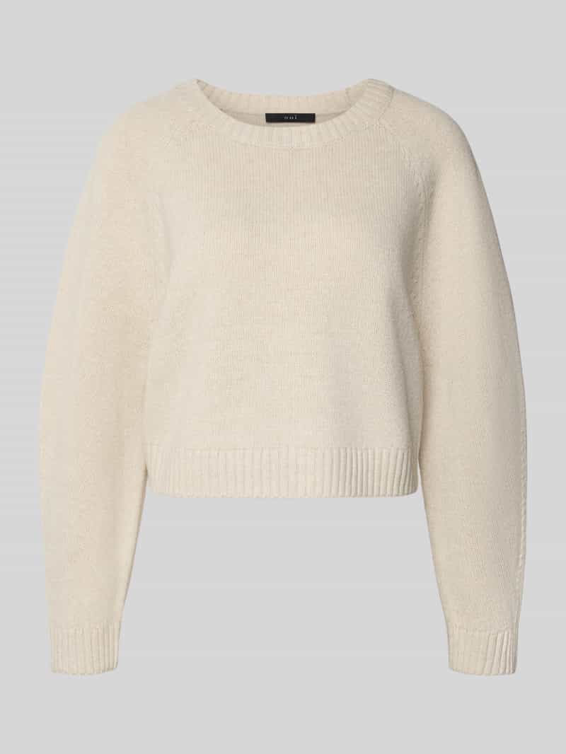 Oui Gebreide pullover van wolmix met ronde hals