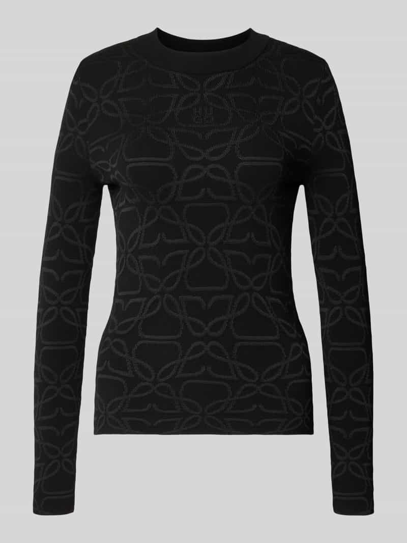 HUGO Shirt met lange mouwen van viscosemix in gebreide look model 'Satero'
