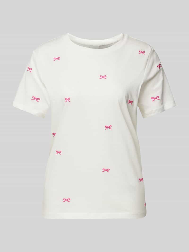 Ichi T-shirt met motiefstitching model 'CAMINO'