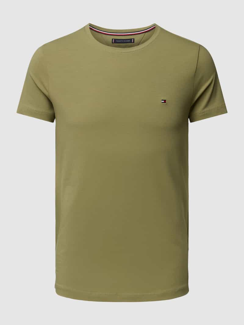 Tommy Hilfiger Slim fit T-shirt met logostitching