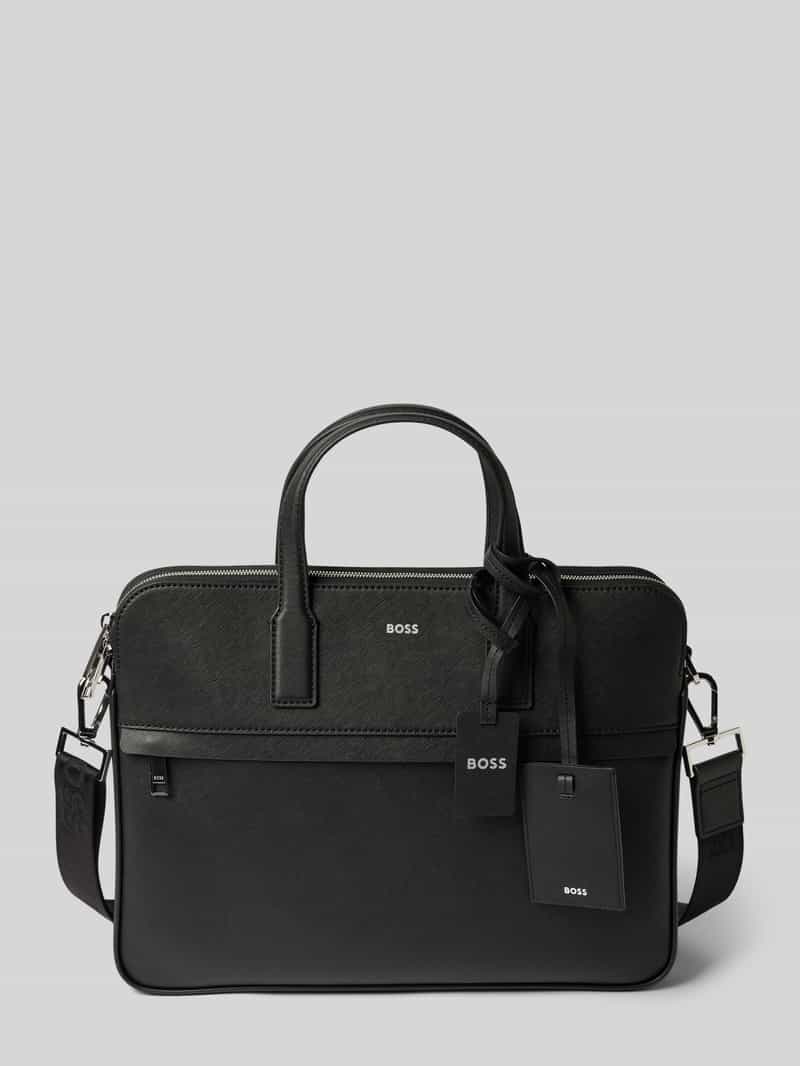 Boss Handtas met labelprint model 'Zair_Double Doc Case'