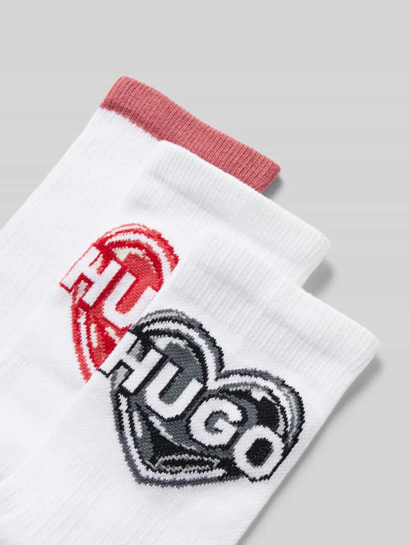 HUGO Sokken met labelprint in een set van 3 paar