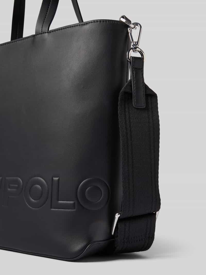 Marc O'Polo Shopper met leerlook