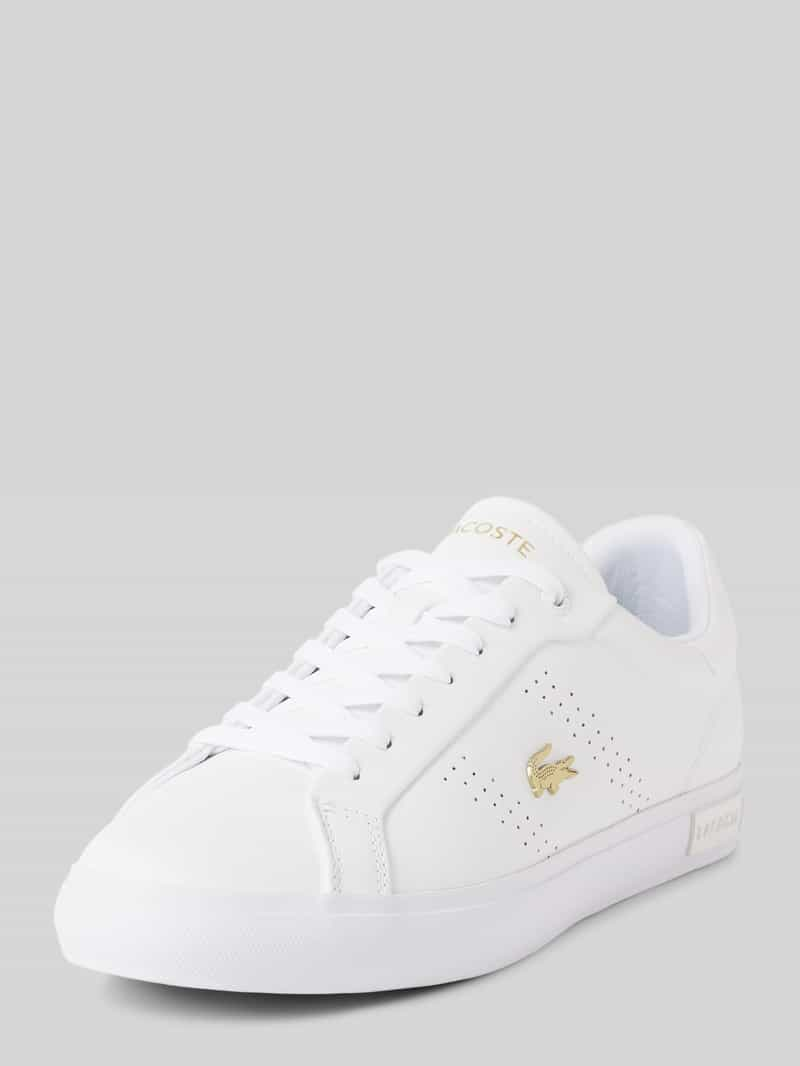 Lacoste Leren sneaker met logo-applicatie, model 'POWERCOURT 2.0'