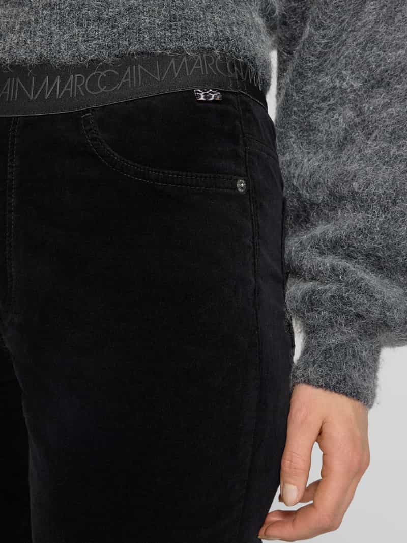 Marc Cain Stoffen broek met elastische band met logo