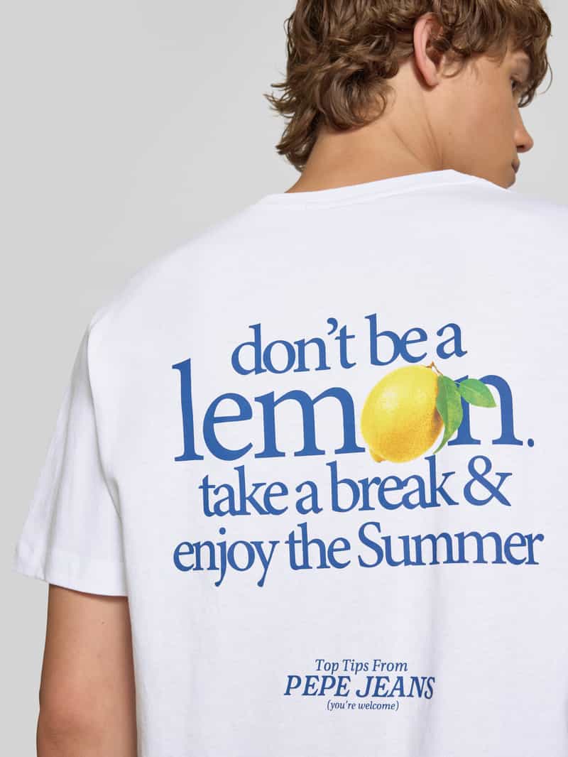 Pepe Jeans Regular fit T-shirt van puur katoen model 'TADEO'