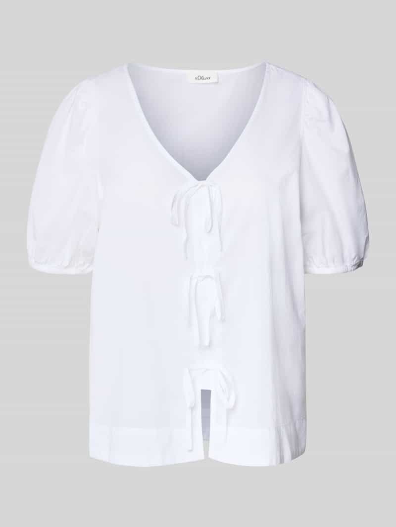 s.Oliver RED LABEL Regular fit katoenen blouse met V-hals