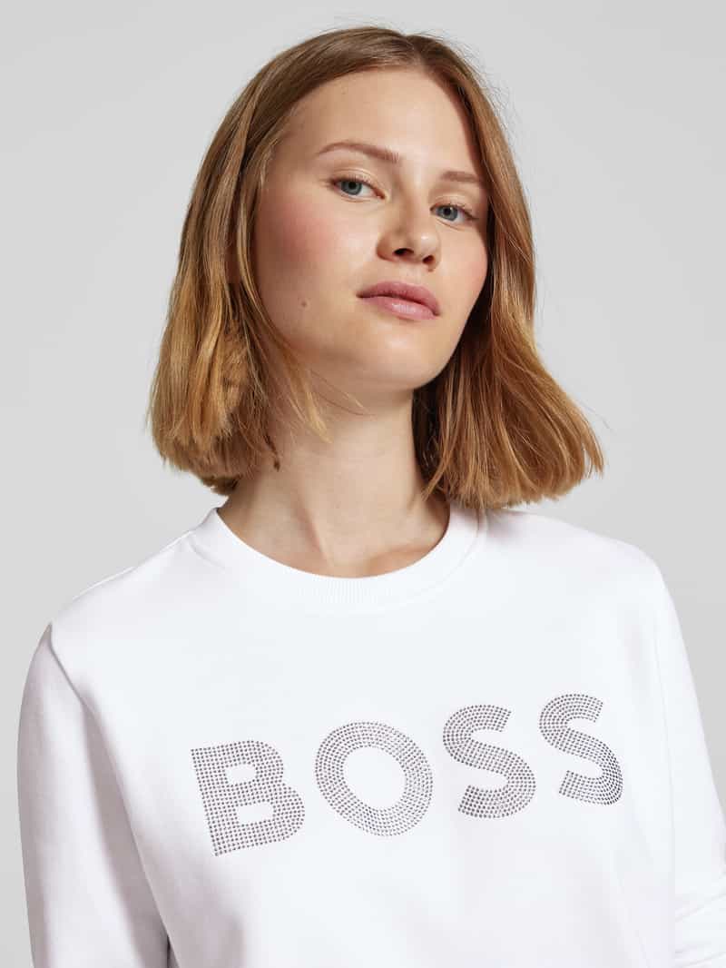 Boss Orange Sweatshirt met label met strass-steentjes model 'Ebossa'