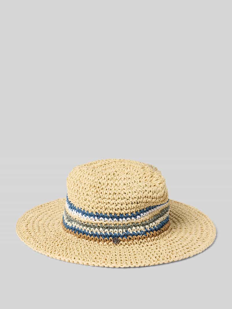 Loevenich Strohoed met labeldetail model 'Fedora Multi Stripe'