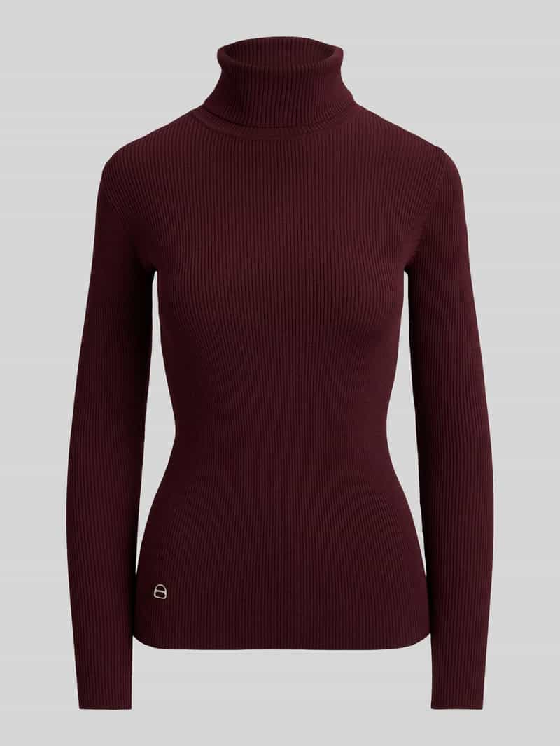 Slim fit coltrui van mix van katoen en modal