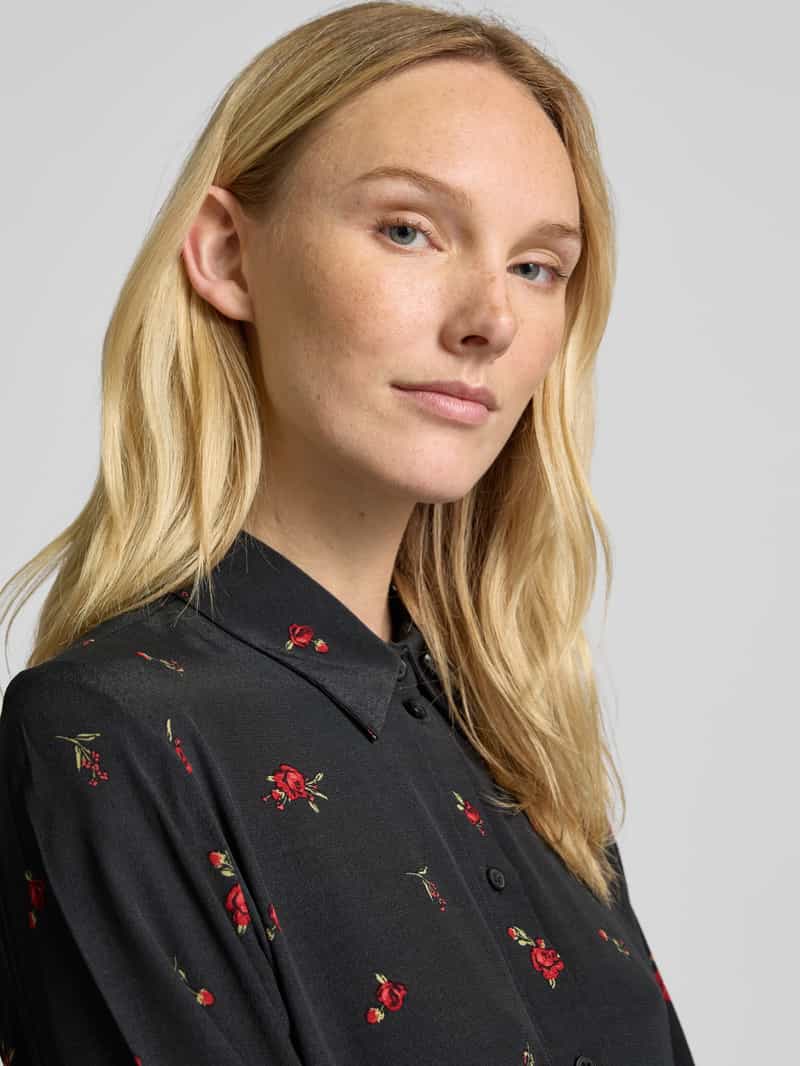 Jake*s Casual Regular fit overhemdblouse van viscose met motiefprint