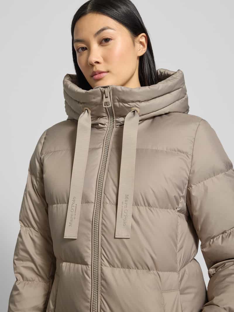 Marc O'Polo Shaped fit lange donsjas met capuchon