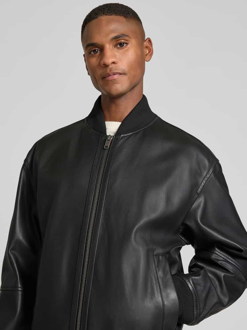 Boss Orange Regular fit leren jack van lamsleer model 'JOBRICE'