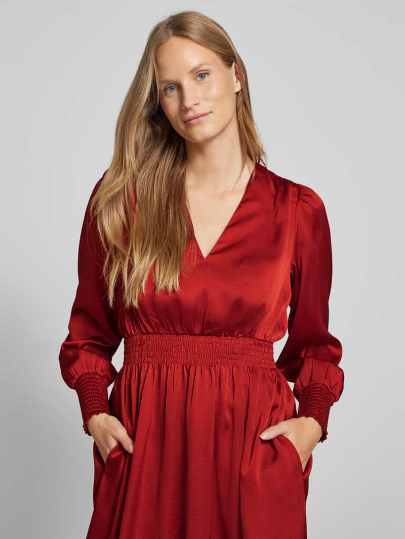 Christian Berg Woman Selection Midi-jurk met smokdetails