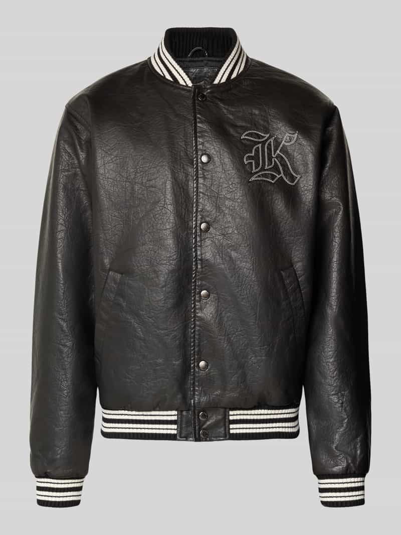Karl Kani Collegejack in leerlook met labelstitching