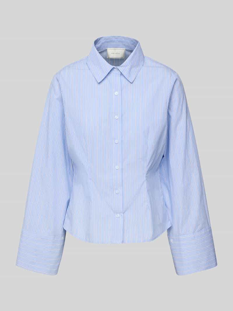 NEO NOIR Blouse met sportmanchetten en kentkraag