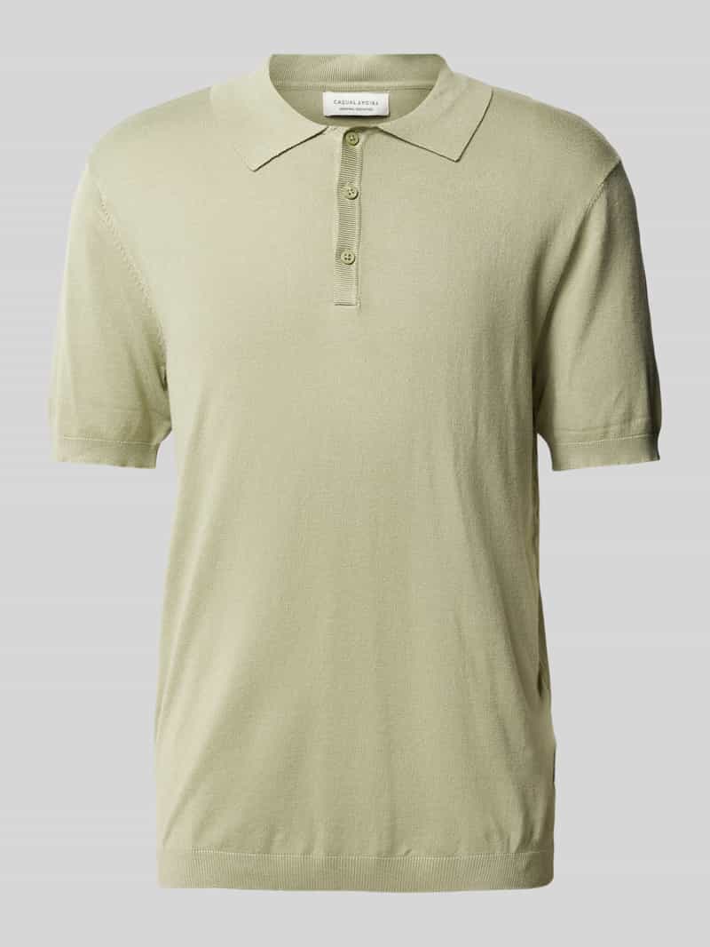 casual friday Slim fit poloshirt met ribboorden model 'KARLO'