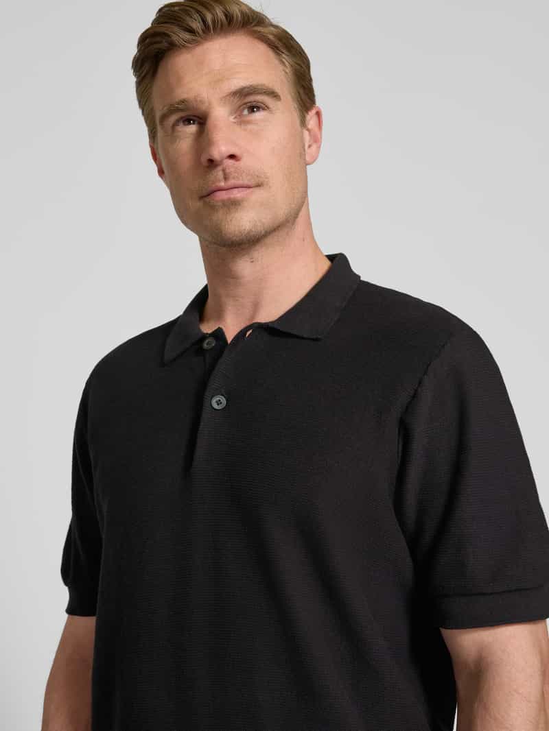 casual friday Relaxed fit poloshirt met structuurmotief model 'EDWARD'