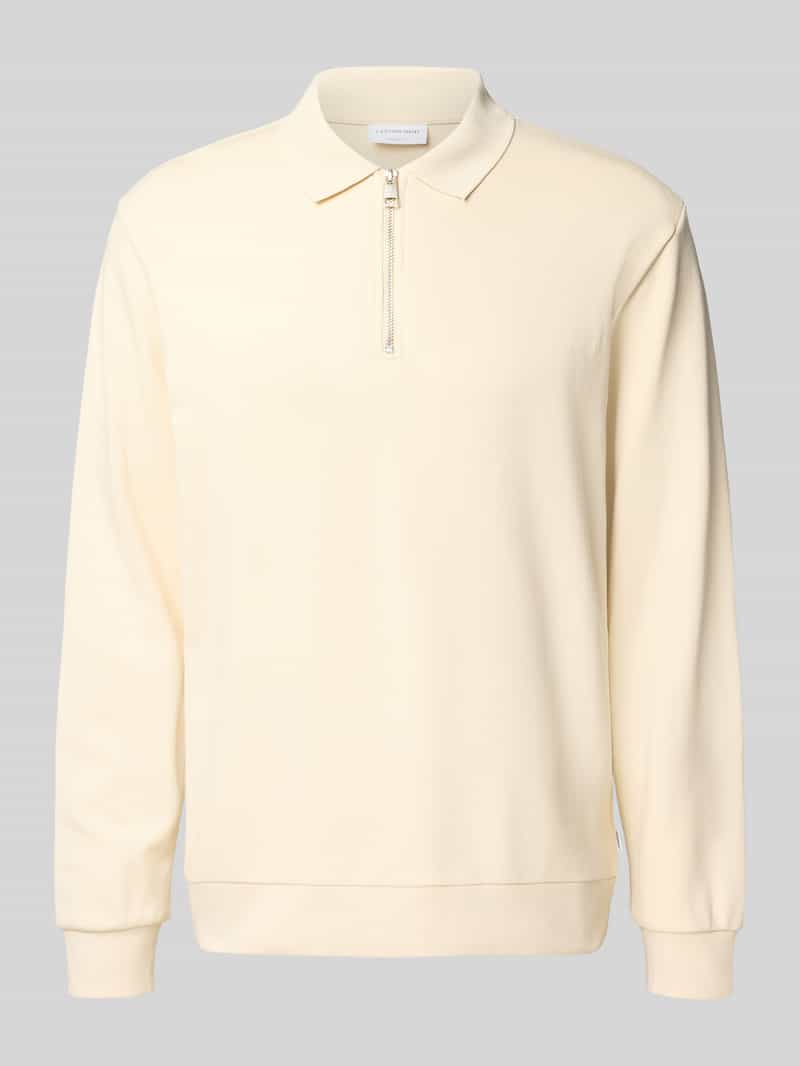 lindbergh Relaxed fit poloshirt met labeldetail