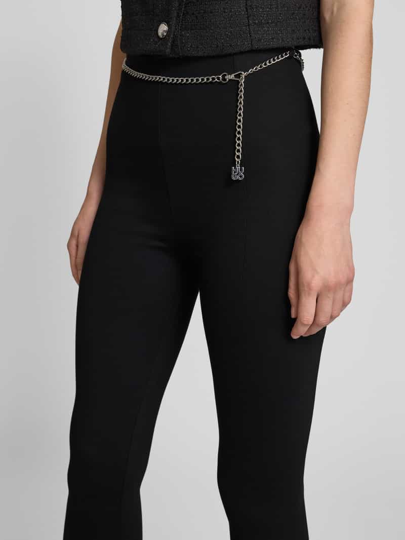 HUGO Stoffen broek van viscose met riem model 'Norinda'